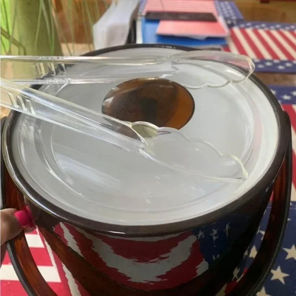 Georges Briard Brown  Ice Bucket with Handle- mid century 70’s great condition - Picture 2 of 5